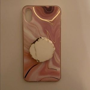 Marble phone case with marble pop socket